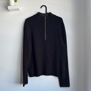 Ibex Dark Brown Quarter Zip Women's 100% Wool Sweater